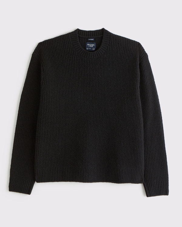 A&F Essential Crew Sweater, Black view 1