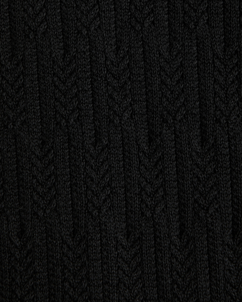 Merino Wool-Blend Cable Crew Sweater