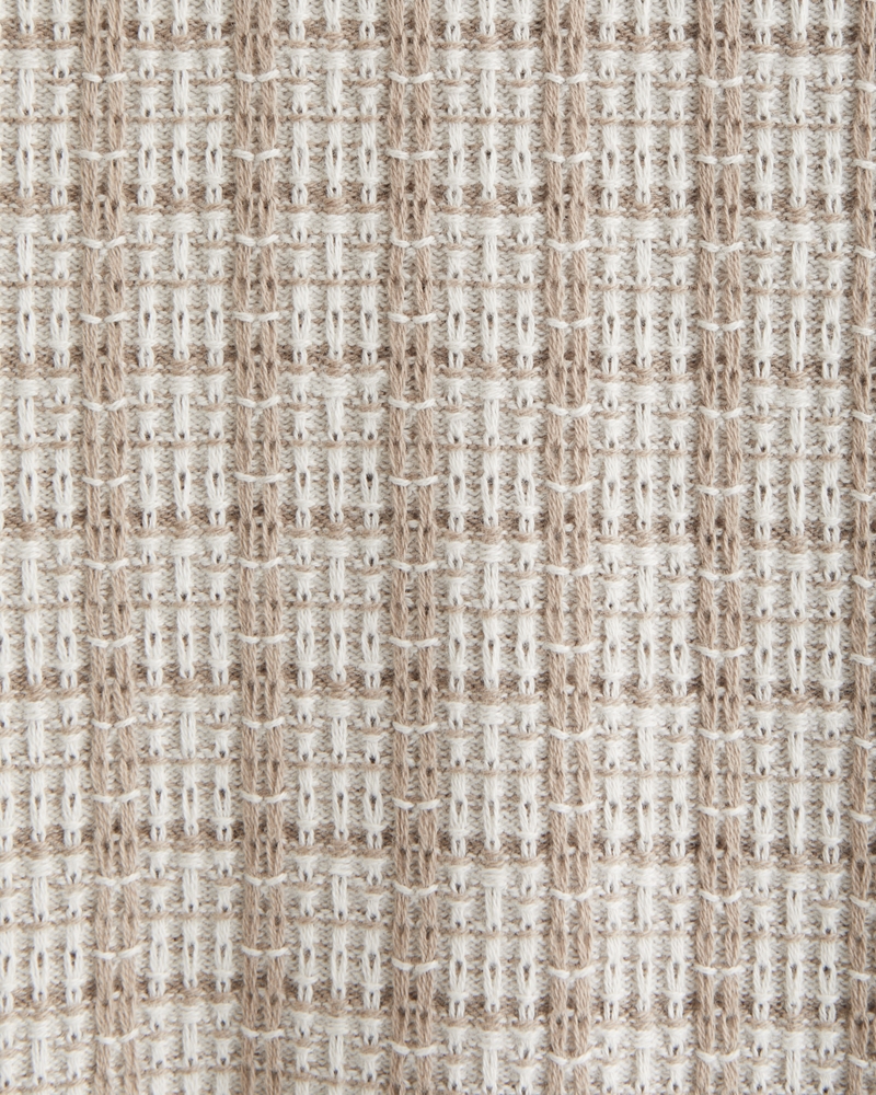 Contrasted Stitch Button-Through Sweater Polo