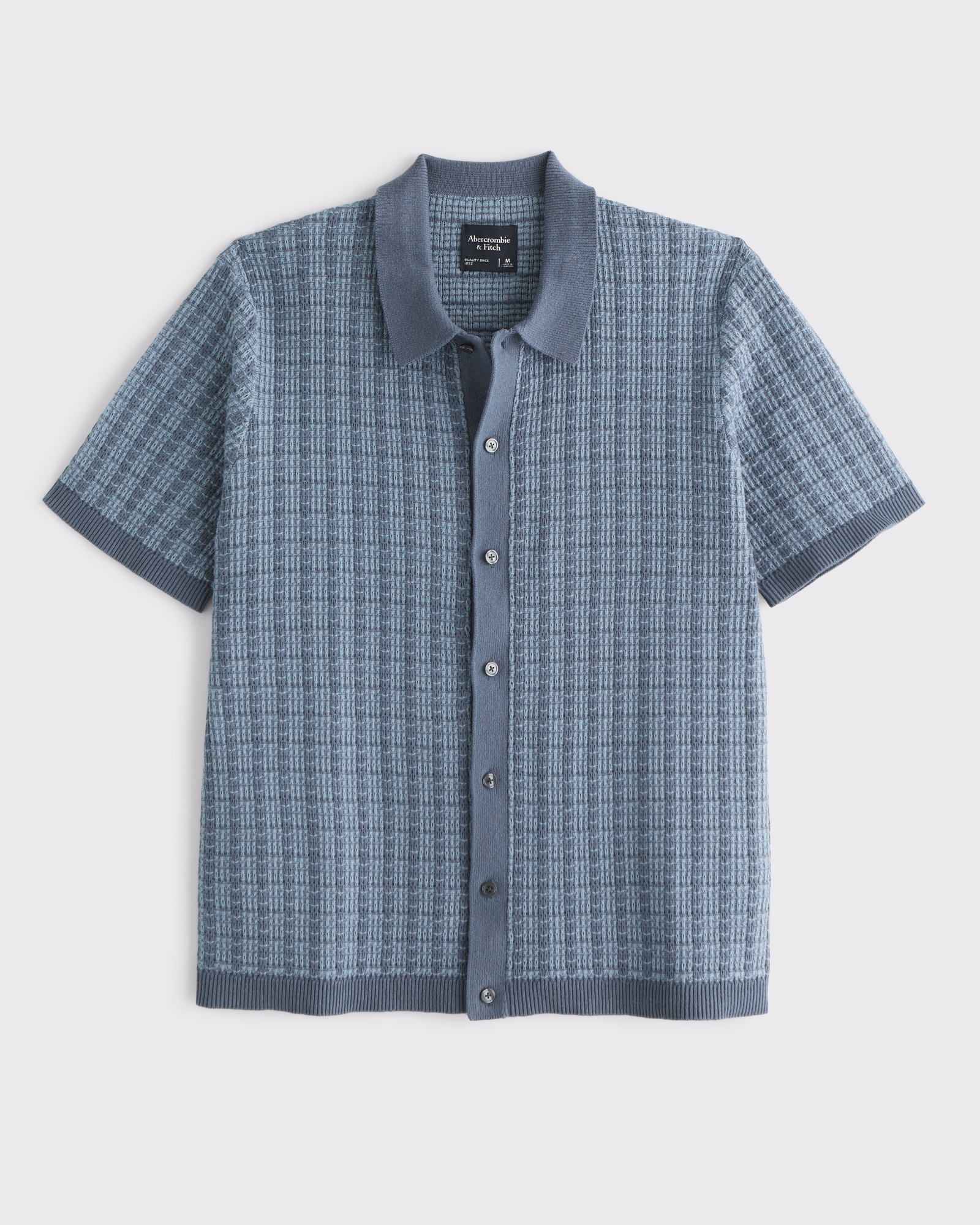 Contrasted Stitch Button-Through Sweater Polo