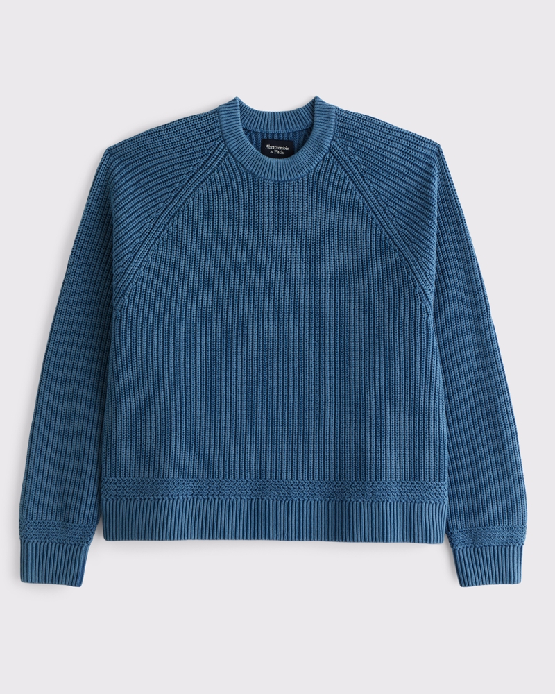 Oversized Washed Crew Sweater