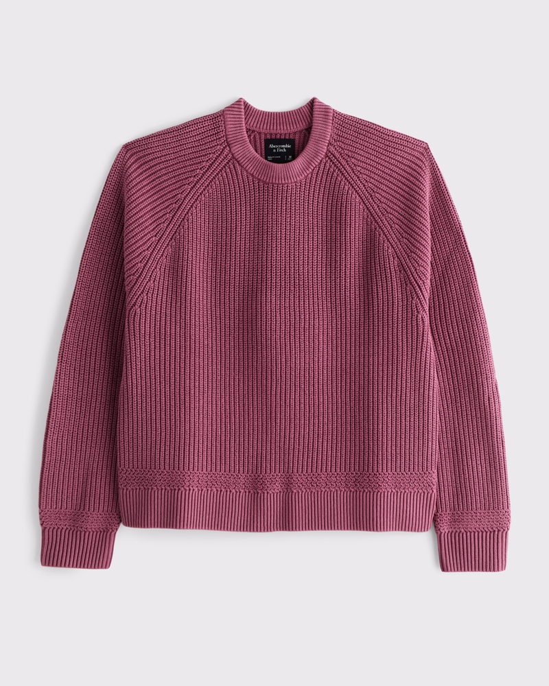 Oversized Washed Crew Sweater