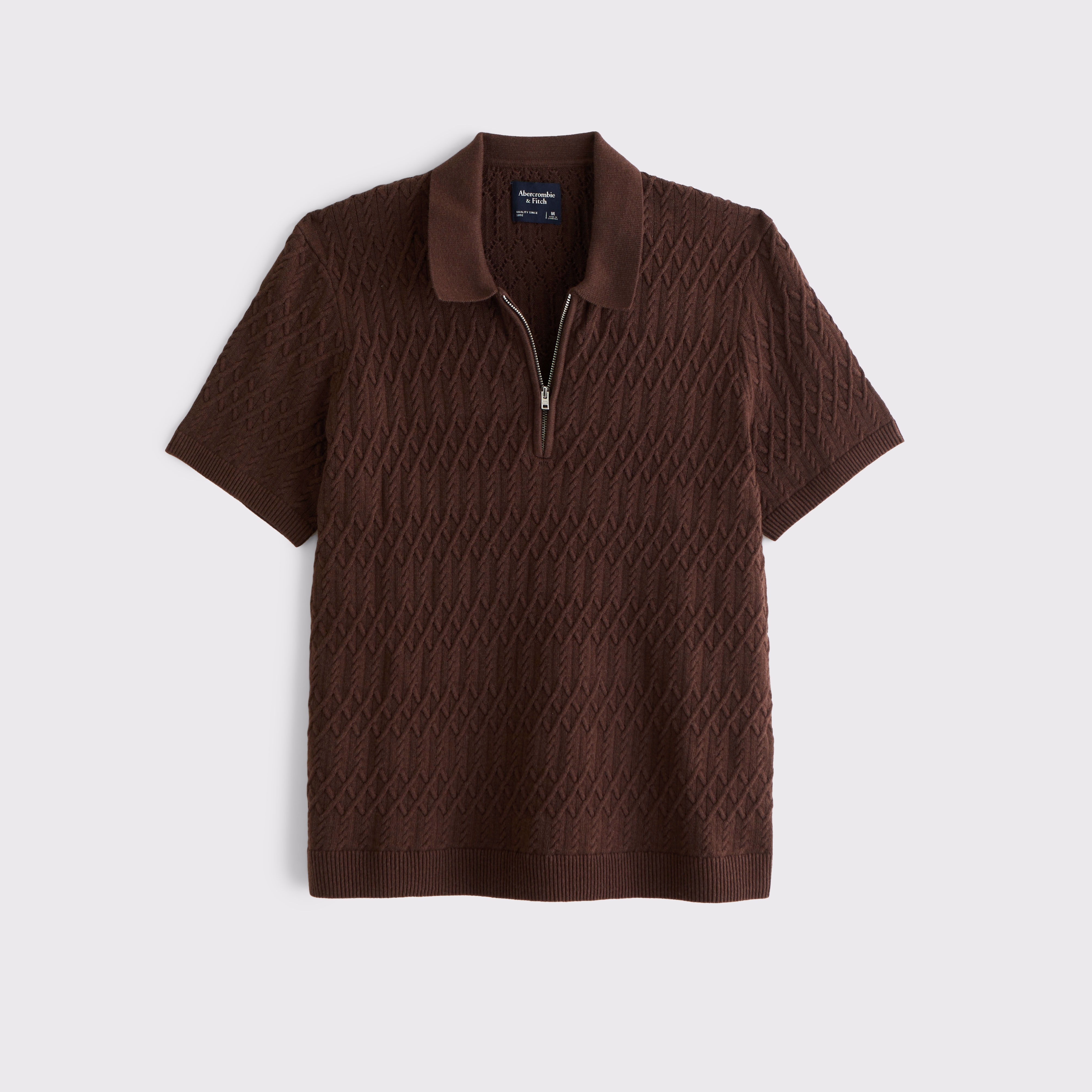 Men's Cable Zip Sweater Polo | Men's Clearance | Abercrombie.com