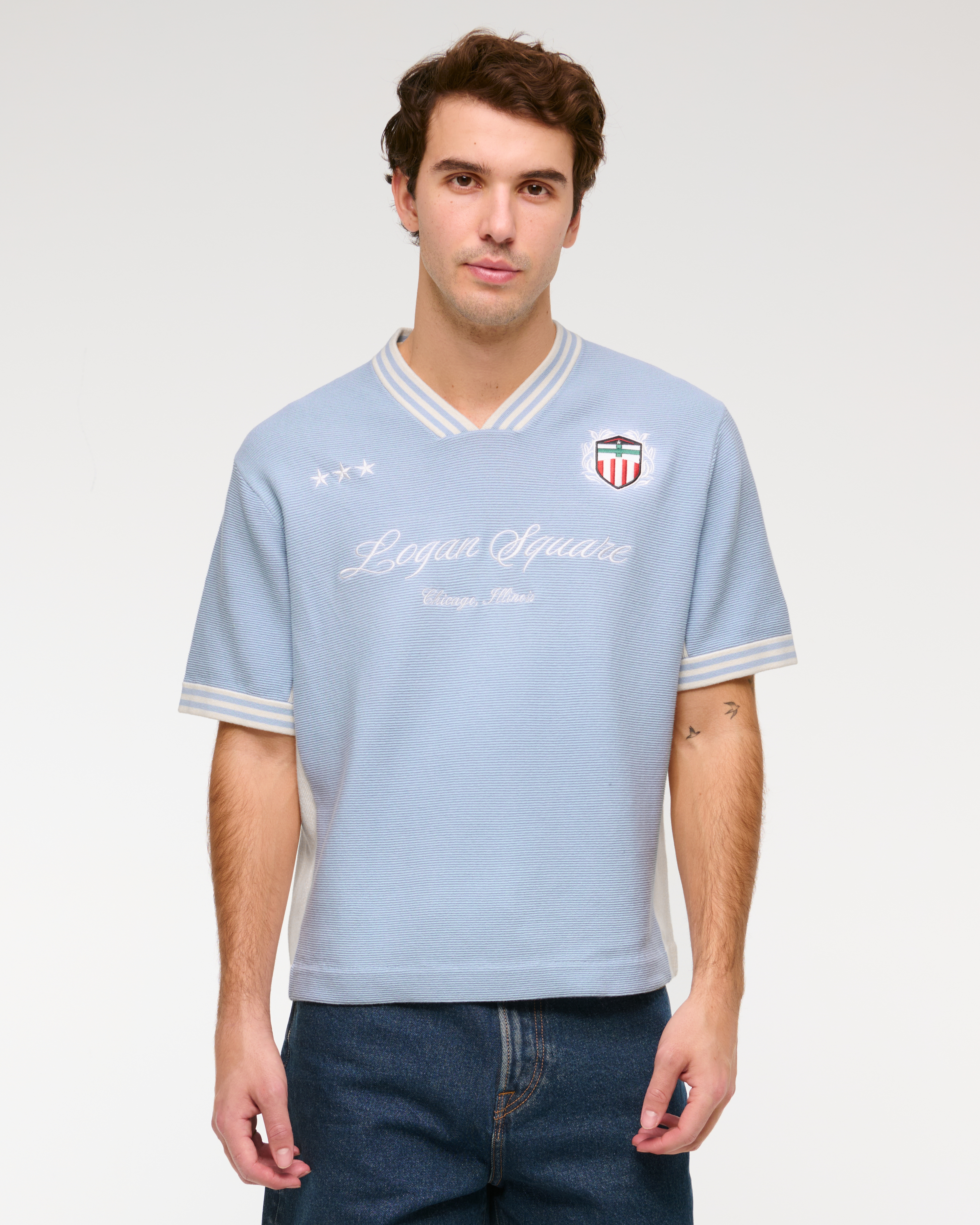 Tシャツ・カットソー IONSEOUL V-neck logo printing soccer jersey BJ381 Soccer Jersey