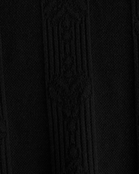 Jacquard Stripe Johnny Collar Sweater Polo