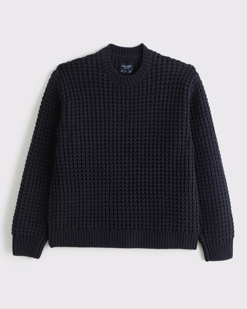 Oversized Chunky Waffle Crew Sweater