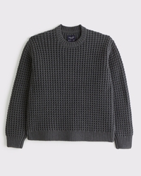 Oversized Chunky Waffle Crew Sweater