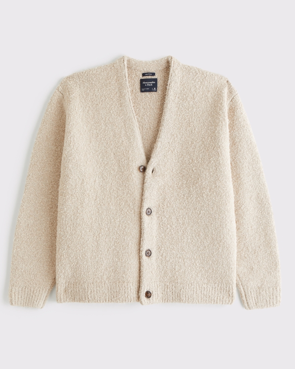Textural Cropped Cardigan, Taupe view 1