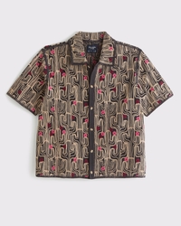 Crochet-Style Cactus Button-Through Sweater Polo