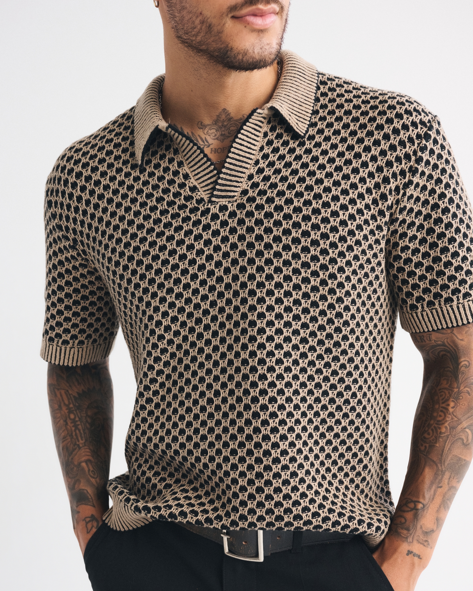 Casual Johnny Collar Sweater Polo