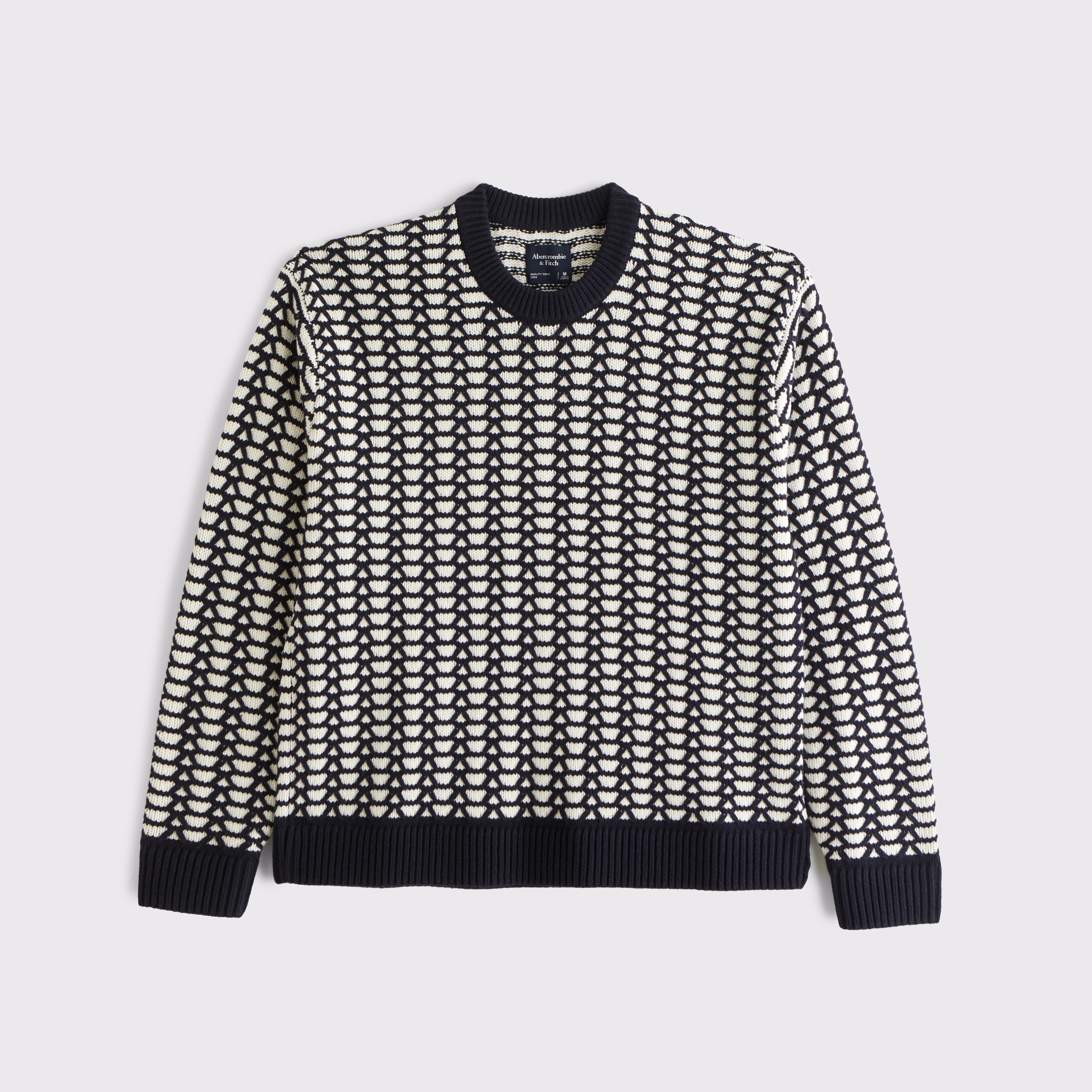 Men's Oversized Cable Crew Sweater | Men's Tops