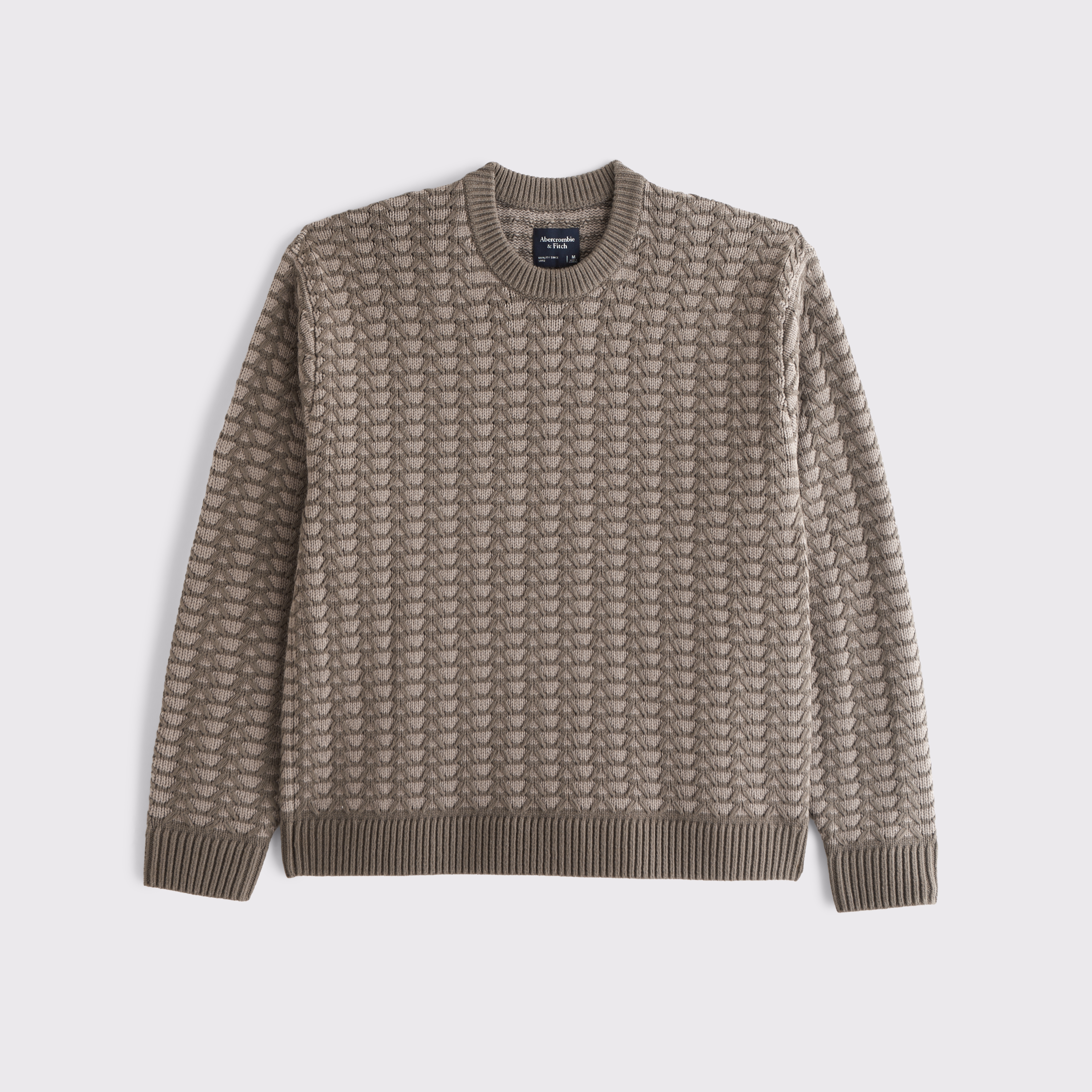 Men's Oversized Cable Crew Sweater | Men's Tops