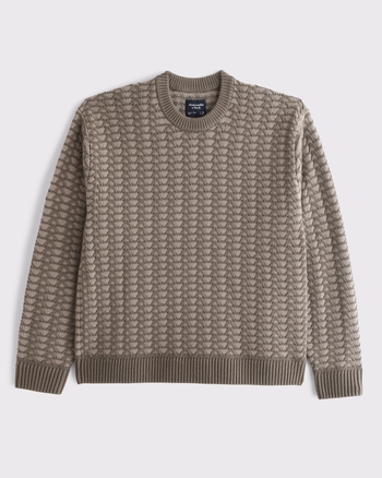 Men's Oversized Crew Sweater | Men's Tops | Abercrombie.com