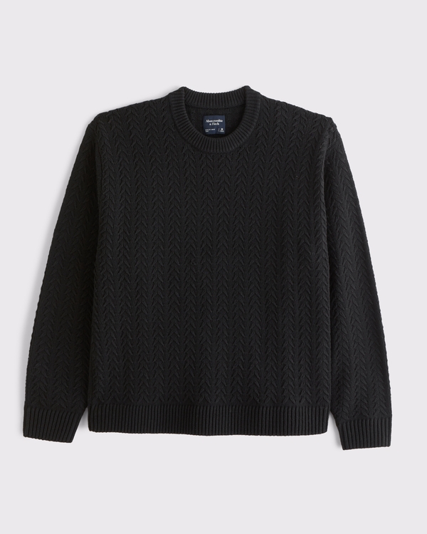Oversized Crew Sweater, Black view 1