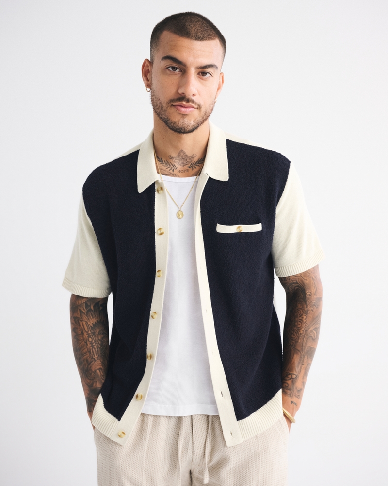 Retro-Inspired Button-Through Sweater Polo