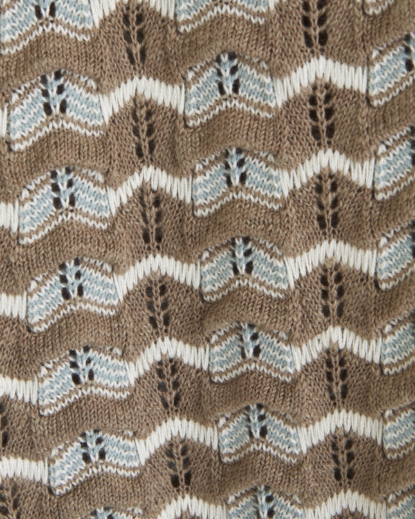 Crochet-Style Button-Through Sweater Polo