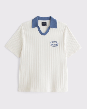 Varsity Johnny Collar Sweater Polo from Abercrombie & Fitch - $70