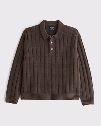 3-Button Collared Sweater