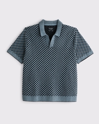 100% Cotton Casual Johnny Collar Sweater Polo