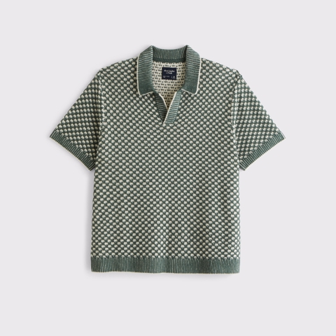 Мужские свитеры Abercrombie & Fitch 100% Cotton Casual Johnny Collar Sweater Polo