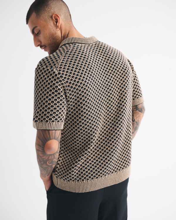 100% Cotton Casual Johnny Collar Sweater Polo