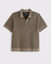 100% Cotton Casual Johnny Collar Sweater Polo