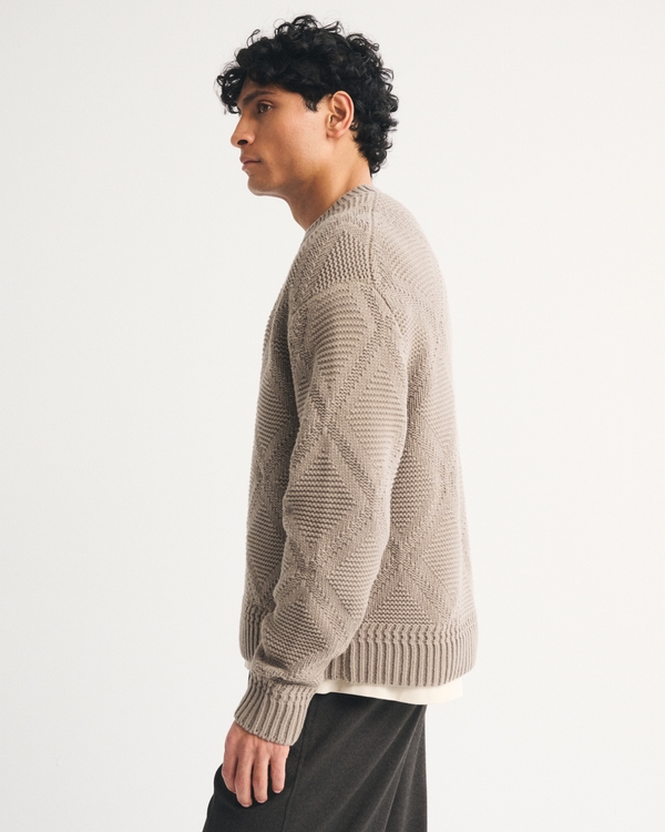 Diamond Stitch Crew Sweater
