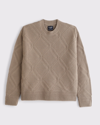 Diamond Stitch Crew Sweater