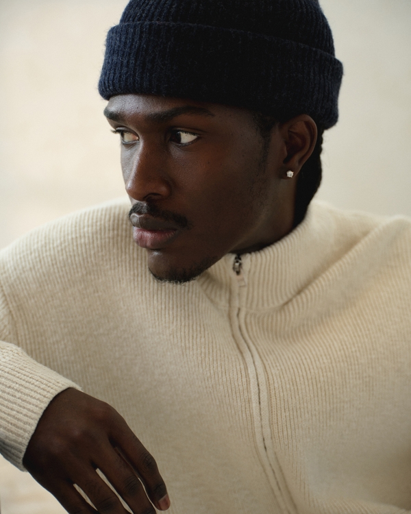 Full-Zip Sweater, Cream view 2