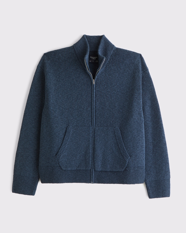Full-Zip Sweater, Navy view 1