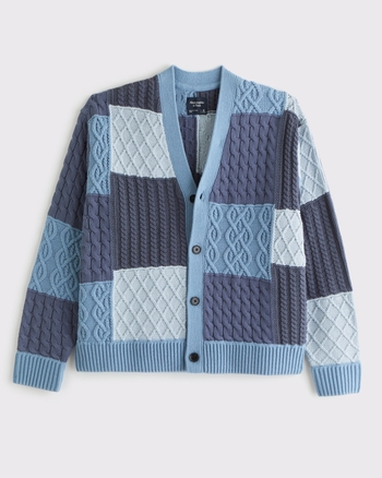 Patchwork Cable Cardigan from Abercrombie & Fitch - $95