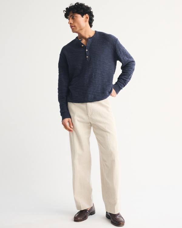 Henley Sweater, Navy view 2