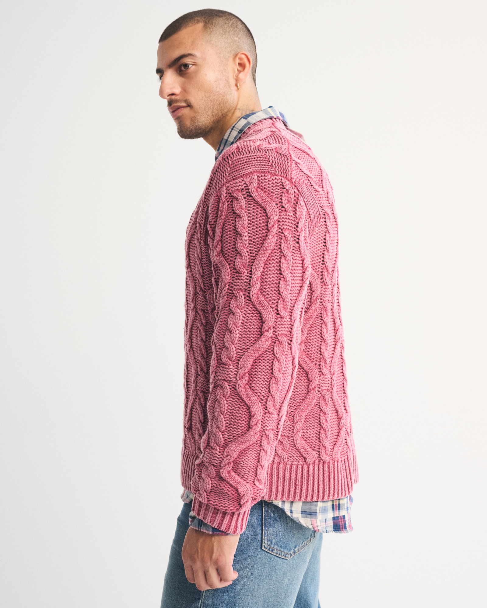 Diamond Stitch Crew Sweater