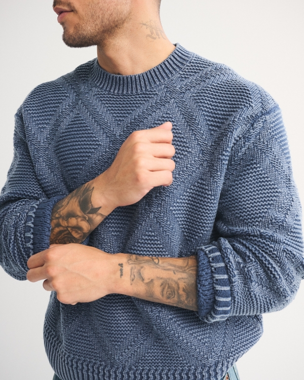Diamond Stitch Crew Sweater