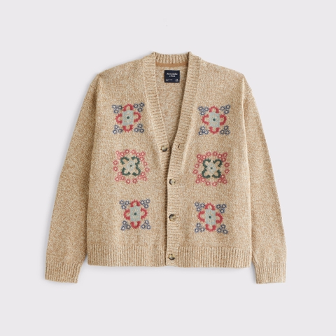 Мужские кардиганы Abercrombie & Fitch Floral Embroidered Cardigan