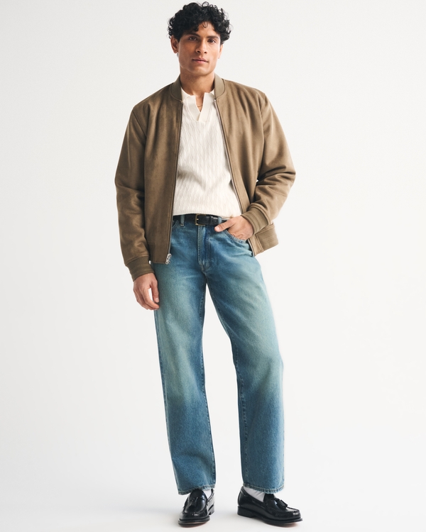 Textured Johnny Collar Sweater Polo, Cream view 2