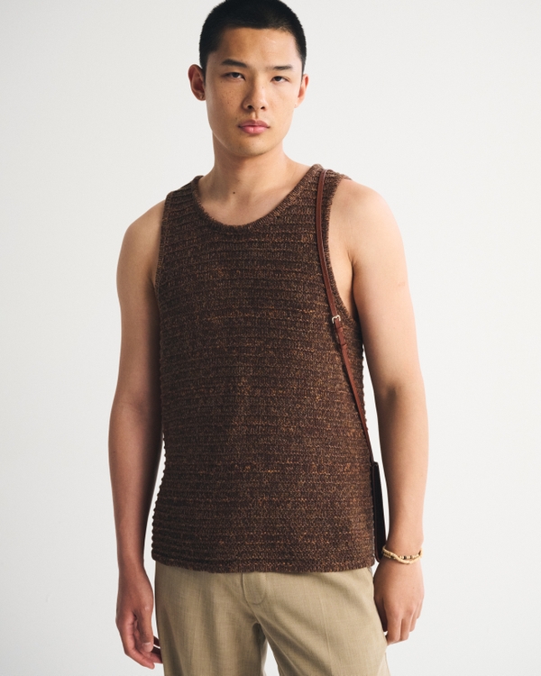 Textural Sweater Tank, Brown view 1