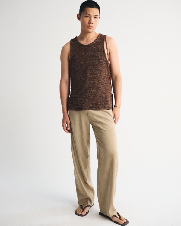 Textural Sweater Tank, Brown view 2