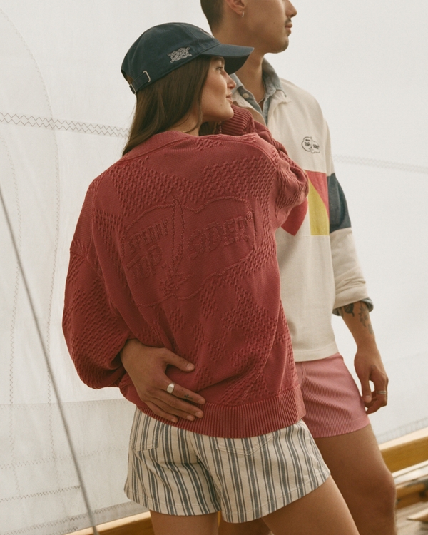 Sperry 100% Cotton Cardigan, Red view 1