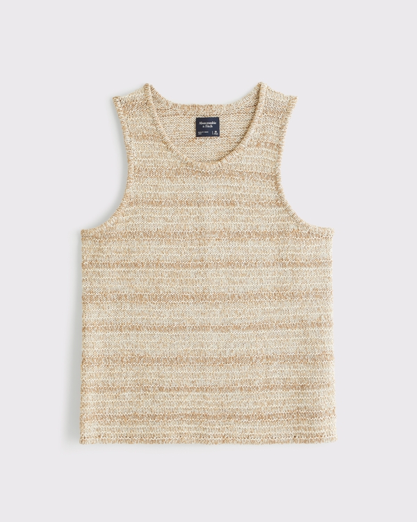 Textural Sweater Tank, Tan view 1