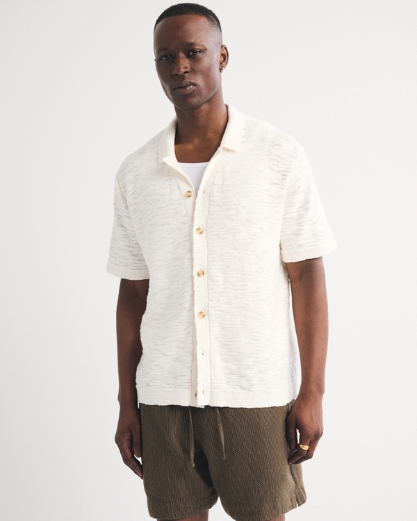 Cotton Knit Short-Sleeve Polo オリーブ 1 Cotton Knit Short-Sleeve Polo オリーブ 1 Linen/Cotton Knitted