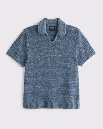 Textural Johnny Collar Sweater Polo from Abercrombie & Fitch - $65