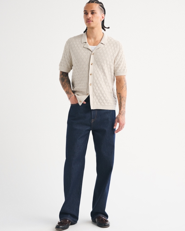 100% Cotton Button-Through Sweater Polo, Beige view 2