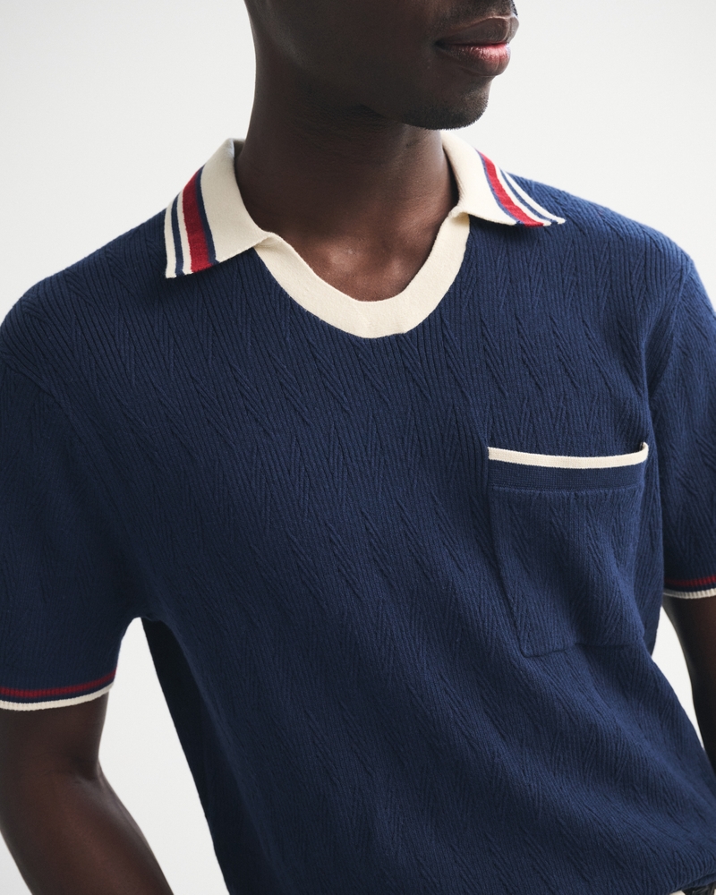 Varsity Johnny Collar Sweater Polo - thumbnail 8
