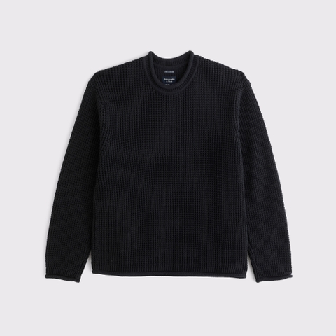 Мужские свитеры Abercrombie & Fitch 100% Cotton Waffle Roll Neck Crew Sweater