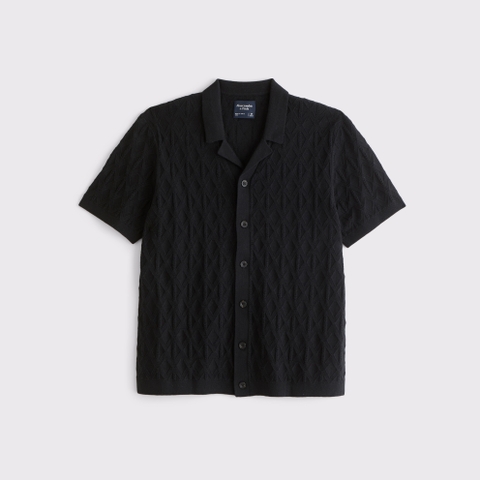 Мужские свитеры Abercrombie & Fitch Diamond Stitch Button-Through Sweater Polo