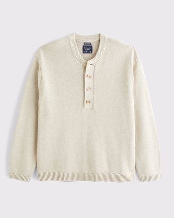 100% Cotton Sweater Henley