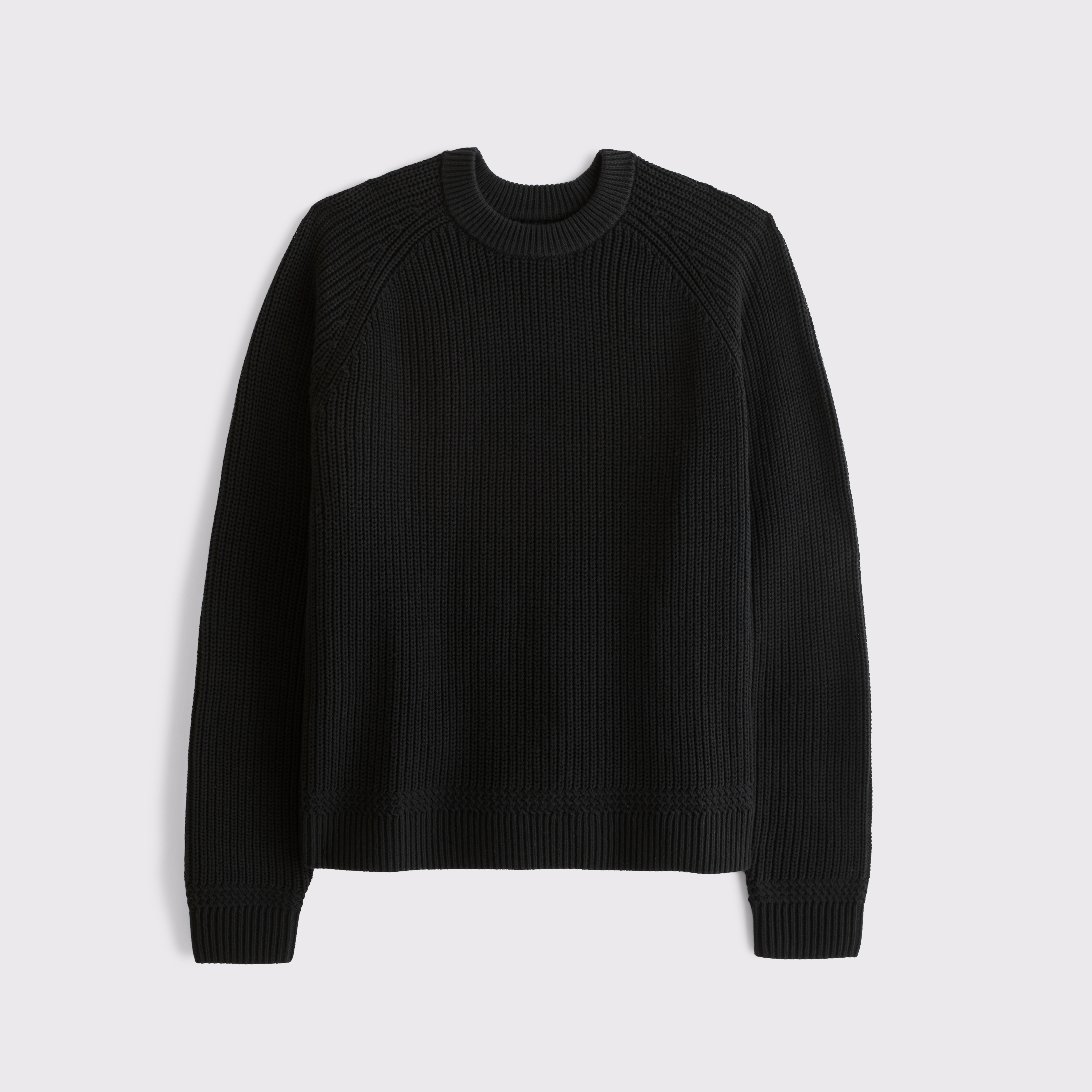Мужской свитер Abercrombie & Fitch 100% Cotton Crew, цвет: Чёрный — фото 1