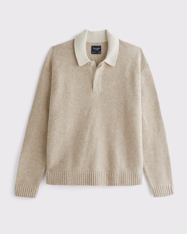 Rugby Sweater Polo, Light Brown view 1