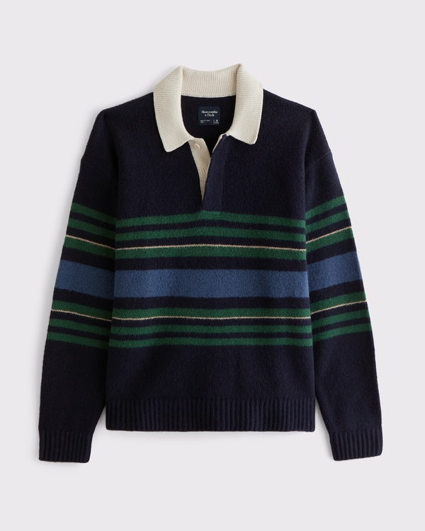 Rugby Sweater Polo, Navy Stripe view 1